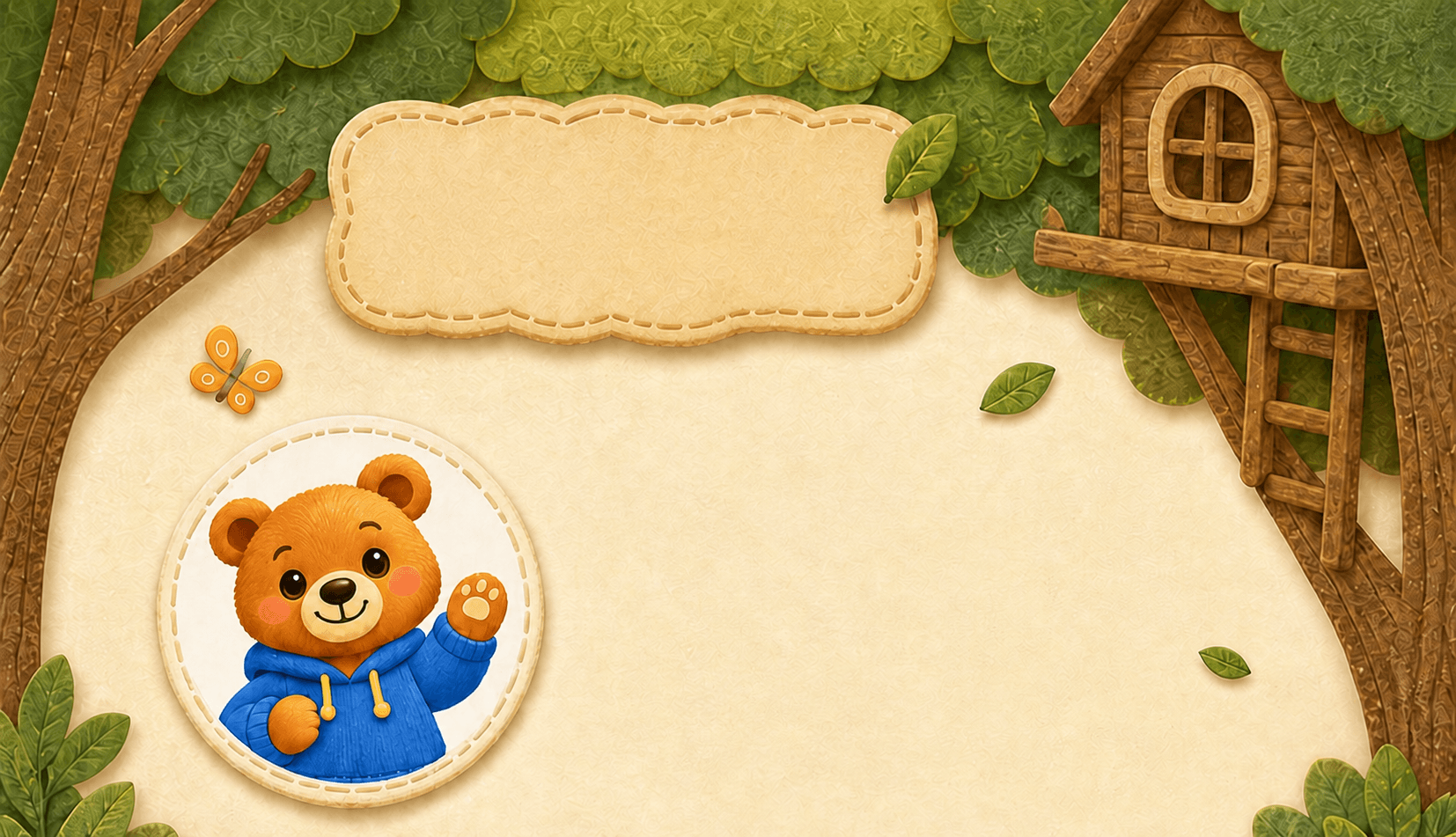 Lingo Bear welcoming you to a private forest cabin